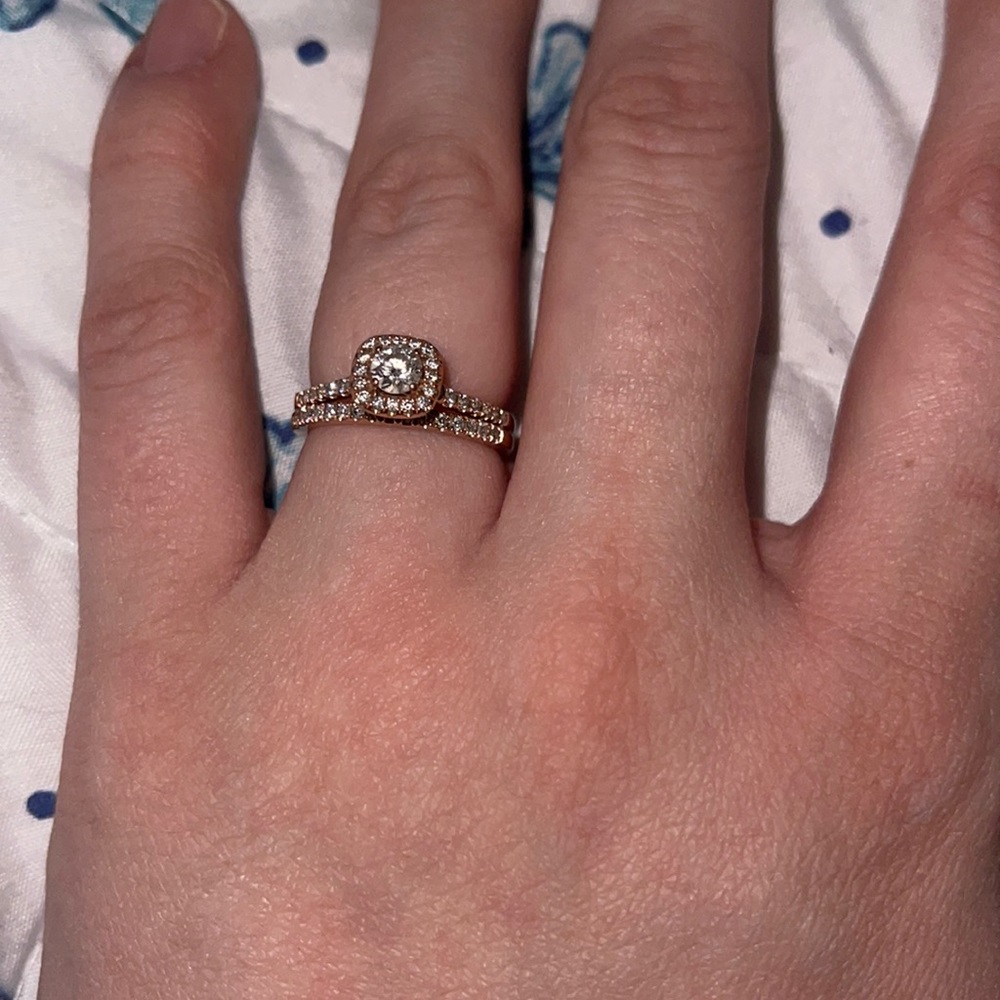 engagement/wedding band set - rose gold